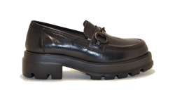 MOCASSINO BUFALO NERO MORSETTO NERO OPACO